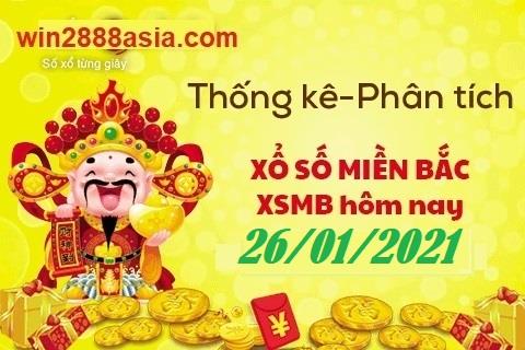 Soi cầu XSMB 26-1-2021 Win2888 Dự đoán Xổ Số Miền Bắc thứ 3