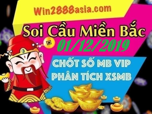 Soi cầu XSMB 1-12-2019 Win2888 Dự đoán Cầu Kép Miền Bắc chủ nhật