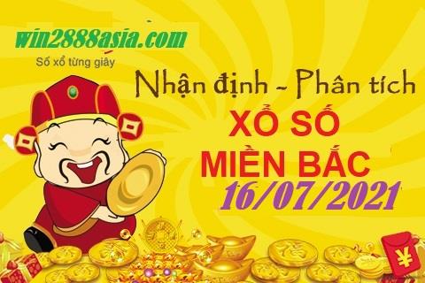 Soi cầu XSMB 16-07-2021 Win2888 Dự đoán Lô Đề Miền Bắc thứ 6