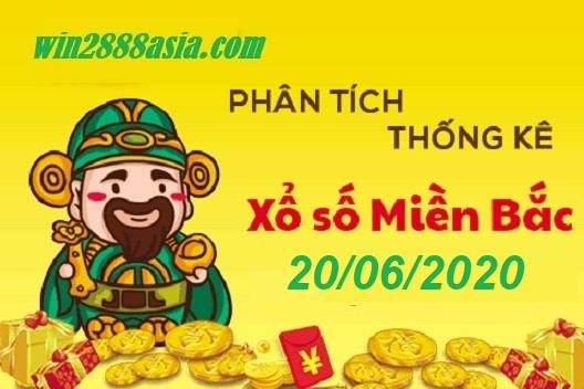 Soi cầu XSMB 20-6-2020 Win2888 Chốt số Cầu Lô Miền Bắc thứ 7