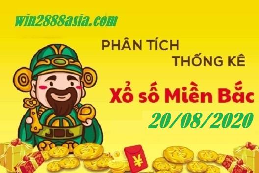 Soi cầu XSMB 20-8-2020 Win2888 Chốt số Cầu Lô Miền Bắc thứ 5