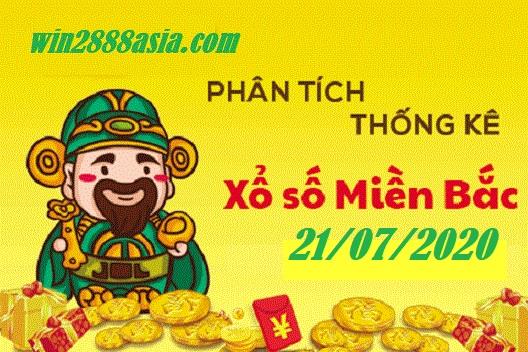 Soi cầu XSMB 21-7-2020 Win2888 Chốt số Lô Đề Miền Bắc thứ 3