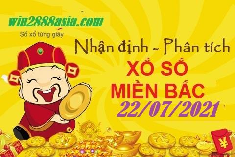 Soi cầu XSMB 22-7-2021 Win2888 Dự đoán Lô Đề Miền Bắc thứ 5
