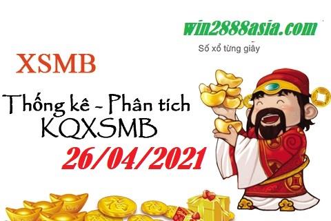 Soi cầu XSMB 26-4-2021 Win2888 Chốt số Cầu Lô Miền Bắc thứ 2