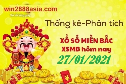 Soi cầu XSMB 27-1-2021 Win2888 Dự đoán Xổ Số Miền Bắc thứ 4