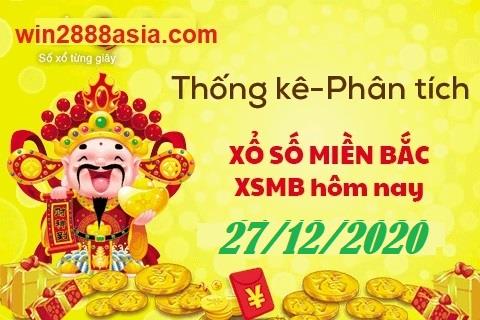 Soi cầu XSMB 27-12-2020 Win2888 Dự đoán Lô Đề Miền Bắc chủ nhật