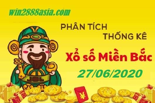 Soi cầu XSMB 27-6-2020 Win2888 Chốt số Dàn Đề Miền Bắc thứ 7
