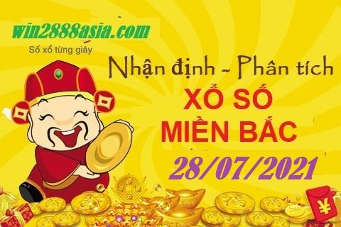 Soi cầu XSMB 28-7-2021 Win2888 Dự đoán Cầu Đề Miền Bắc thứ 4
