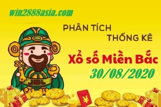 Soi cầu XSMB 30-8-2020 Win2888 Chốt số Cầu Lô Miền Bắc chủ nhật