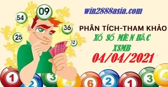 Soi cầu XSMB 4-4-2021 Win2888 Chốt số Dàn Đề Miền Bắc chủ nhật