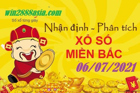 Soi cầu XSMB 6-7-2021 Win2888 Chốt số Xổ Số Miền Bắc thứ 3
