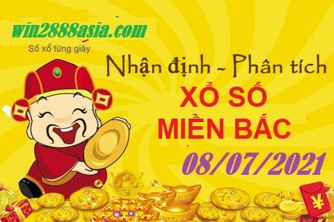 Soi cầu XSMB 8-7-2021 Win2888 Chốt số Cầu Lô Miền Bắc thứ 5