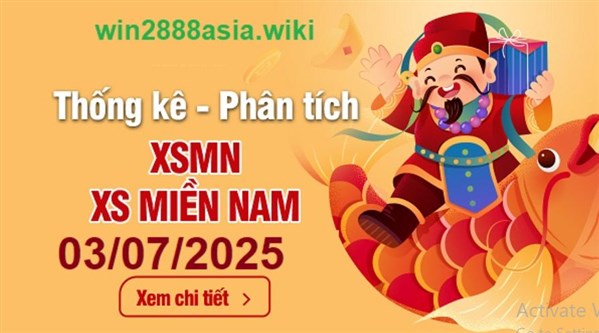 Soi cầu XSMN Win2888 03-07-2025 Chốt số miền nam thứ 5