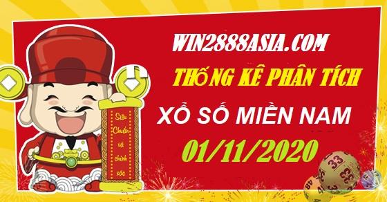 Soi cầu XSMN 1-11-2020 Win2888 Chốt số Xổ Số Miền Nam chủ nhật
