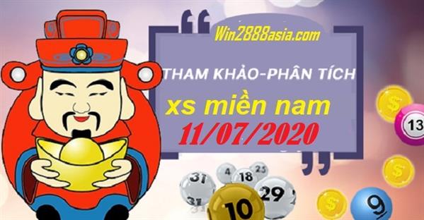 Soi cầu XSMN 11-7-2020 Win2888 Chốt số Dàn Đề Miền Nam thứ 7