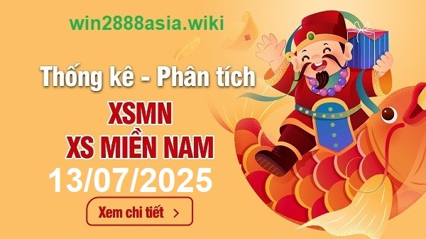 Soi cầu XSMN Win2888 13-07-2025 Dự đoán kqxsmn vip chủ nhật