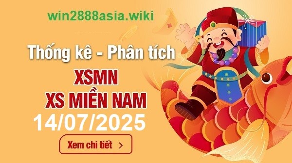Soi cầu XSMN Win2888 14-07-2025 Dự đoán xổ số miền nam thứ 2