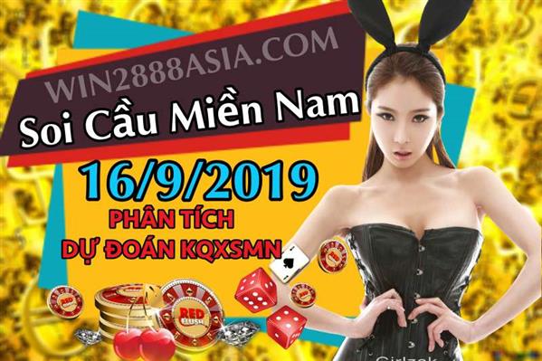 Soi cầu XSMN 16-9-2019 Win2888 Dự đoán xổ số Miền Nam thứ 2