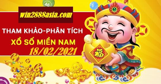 Soi cầu XSMN 18-2-2021 Win2888 Dự đoán Lô Đề Miền Nam thứ 5