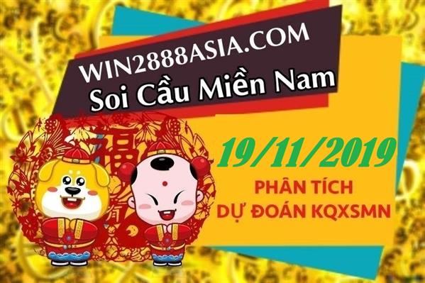 Soi cầu XSMN 19-11-2019 Win2888 Dự đoán Xỉu Chủ Miền Nam chính xác thứ 3