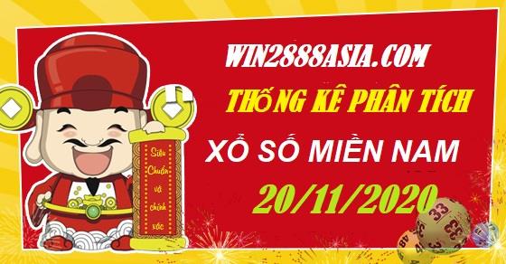 Soi cầu XSMN 20-11-2020 Win2888 Dự đoán Lô Đề Miền Nam thứ 6