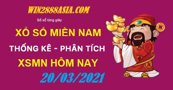 Soi cầu XSMN 20-3-2021 Win2888 Dự đoán Dàn Đề Miền Nam  thứ 7