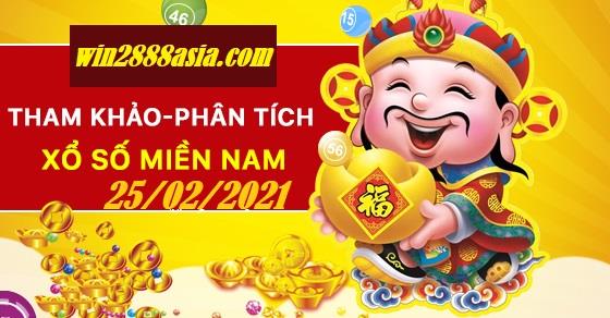 Soi cầu XSMN 25-2-2021 Win2888 Chốt số Cầu Lô Miền Nam thứ 5
