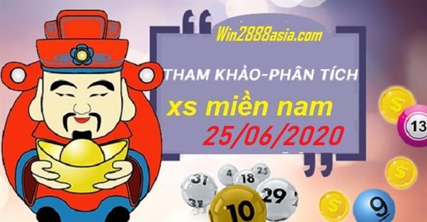 Soi cầu XSMN 25-6-2020 Win2888 Chốt số KQXS Miền Nam thứ 5