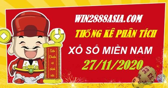 Soi cầu XSMN 27-11-2020 Win2888 Dự đoán Xổ Số Miền Nam thứ 6