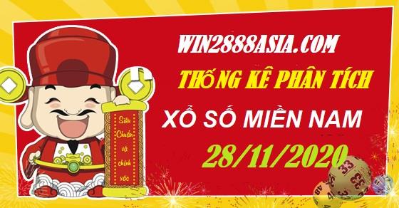 Soi cầu XSMN 28-11-2020 Win2888 Dự đoán Lô Đề Miền Nam thứ 7