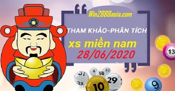 Soi cầu XSMN 28-6-2020 Win2888 Chốt số Lô Đề Miền Nam chủ nhật