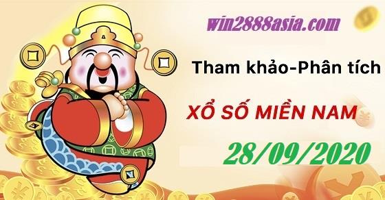 Soi cầu XSMN 28-9-2020 Win2888 Dự đoán Xổ số Miền nam thứ 2
