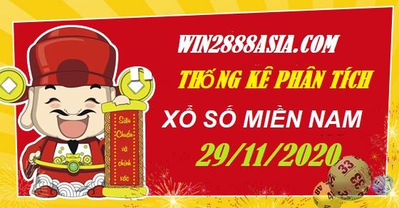 Soi cầu XSMN 29-11-2020 Win2888 Dự đoán Xỉu Chủ Miền Nam chủ nhật