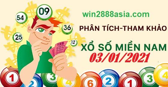 Soi cầu XSMN 3-1-2021 Win2888 Dự đoán Xổ Số Miền Nam chủ nhật