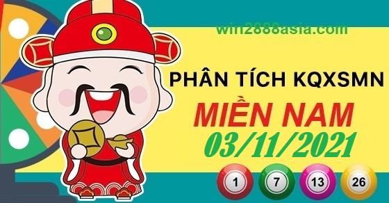 Soi cầu XSMN 3-11-2021 Win2888 Dự đoán Dàn Đề Miền Nam thứ 4