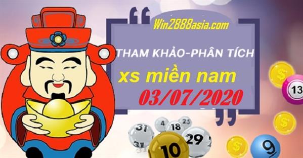 Soi cầu XSMN 3-7-2020 Win2888 Dự đoán Xổ Số Miền Nam thứ 6