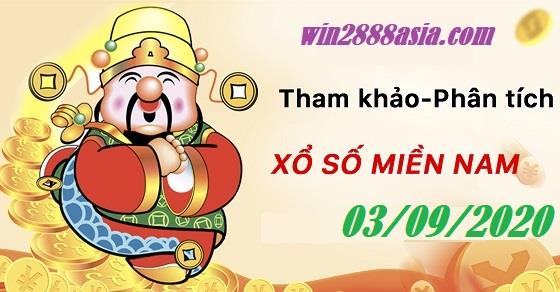 Soi cầu XSMN 3-9-2020 Win2888 Chốt số Lô Đề Miền Nam thứ 5