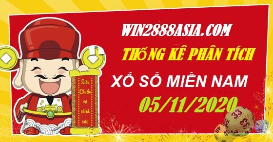Soi cầu XSMN 5-11-2020 Win2888 Chốt số Cầu Đề Miền Nam thứ 5
