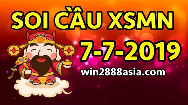 Soi cầu XSMN 7-7-2019 Win2888 Chốt số lô đề miền nam chuẩn