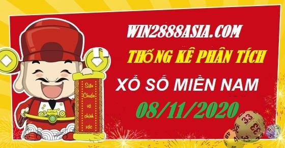 Soi cầu XSMN 8-11-2020 Win2888 Chốt số Lô Đề Miền Nam chủ nhật