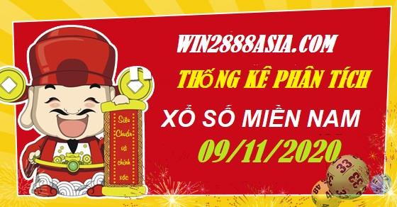 Soi cầu XSMN 9-11-2020 Win2888 Chốt số Xổ Số Miền Nam thứ 2