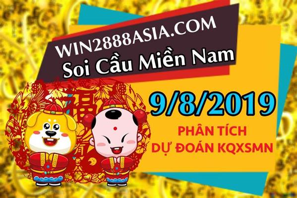 Soi cầu XSMN 9-8-2019 Win2888 Chốt số cầu lô miền nam thứ 6