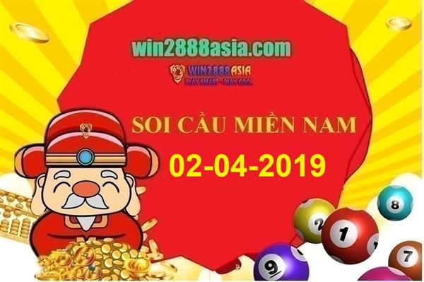 Soi cầu XSMN Win2888 02-4-2019 Dự đoán xổ số miền nam thứ 3