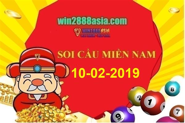 Soi cầu XSMN WIn2888 10-02-2019 Dự đoán xổ số miền nam chủ nhật