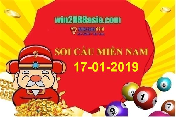 Soi cầu XSMN win2888 17-01-2019 Dự đoán xổ số miền nam thứ 5
