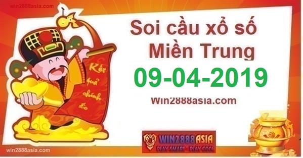 Soi cầu XSMT Win2888 09-04-2019 Dự đoán xổ số miền trung thứ 3