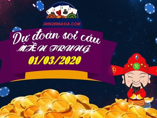 Soi cầu XSMT 1-3-2020 Win2888 Chốt số Xổ Số Miền Trung VIP Chủ nhật