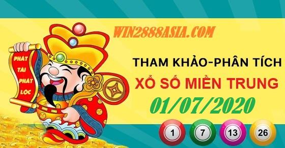 Soi cầu XSMT 1-7-2020 Win2888 Chốt số Lô Đề Miền Trung thứ 4