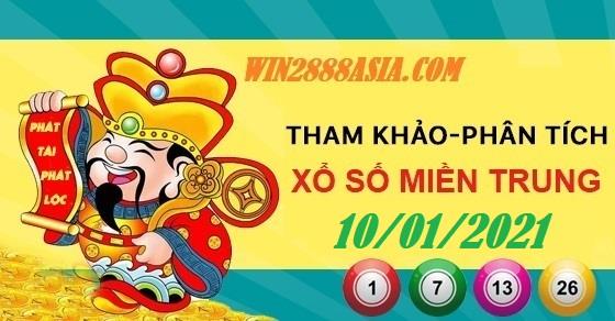 Soi cầu XSMT 10-1-2021 Win2888 Chốt số Dàn Đề Miền Trung chủ nhật