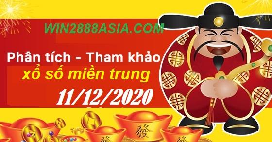 Soi cầu XSMT 11-12-2020 Win2888 Chốt số Xỉu Chủ Miền Trung thứ 6
